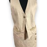 Margaret Godfrey Linen Suede Trim Vest Skirt Set Size 8 Photo 1