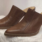 Bisou Bisou  BROWN LEATHER POINT TOE HEELED MULES GUM SOLE Boho Western SIZE 10 Photo 0
