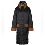 Barbour NWT Size 2X Mickley Plus Quilted Coat Black Brown Corduroy Trim Jacket Photo 2