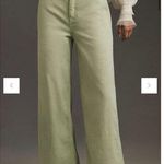 Anthropologie Pilcro  Size 28P Eventide Trouser High Rise Wide Leg Jeans Cucumber Photo 0