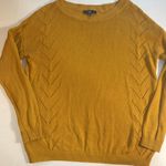 Lulus  Pointelle Me More Sweater Mustard Yellow Cotton Blend Oversized Size Small Photo 9