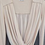 Free People  Cream Long Sleeve Women's Top Photo 2