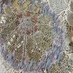 Vintage 70s Mariea Kim Dainty Shabby Chic 3D Flower Lace Pointelle Sweater Med Photo 5