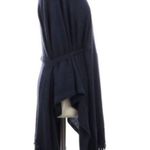 Grey Knit Belt Tie Waist Wrap Poncho Cardigan OSFM Gray Photo 8