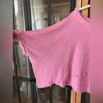 We The Free  People CC tee barbie pink raglan raw hem cropped top distressed Photo 4