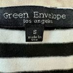 Green Envelope LA Women's S Black & White Striped Y2K Skater Top V-Neck Photo 2