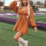 The Post Ali Romper Dress in Copper / Rust Orange Color in Size S Photo 3