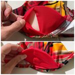 Sunsets Terra Cotta Tribal Print Bikini Top NWT Small Underwire Removable Pads Red Photo 4