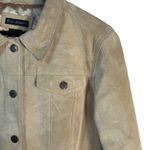 For Joseph Suede Lined Jacket Tan / Beige Button Front Large Neutral Western Photo 2