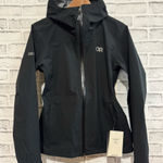 NWT! Women’s Outdoor Research black stretch hood waterproof rain jacket XS $165 Photo 0