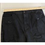 Pretty Little Thing  Pants Womens 18 Black Distressed Jeans 5 Pocket High Rise Photo 3