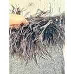 Amotea Feather Trim Glitter Jersey Strapless Mini Dress Silver Black Women's XS Photo 3