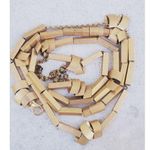 Chunky Gold Tone Geometric Statement Necklace – Layered Sculptural Boho Glam Photo 4