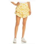 Mother The Ruffle Dyed Denim Skirt Floral Leopard Size 27 New‎ with Tags Yellow Photo 1