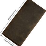 Men's RFID Vintage Look Genuine Leather Long Bifold Wallet Checkbook Wallets for Men Photo 5