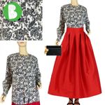 Oscar de la Renta EXPRESSIONS VINTAGE 1980'S BLACK & WHITE PAISLEY BLOUSE (14) Photo 1