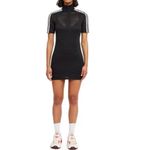 Adidas Fiorucci Collaboration Black Striped Short Sleeve Zip Collar Dress L Size L Photo 1