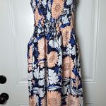Gypsie Blu Floral Strapless Dress in Blue and Pink S Photo 1