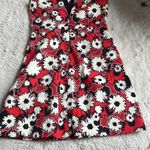 ZARA short dress small, lovely red/pink black white flowered pattern Photo 4