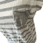 J Crew Striped Linen Pocket Tee Womens Size M White Gray Casual Short Sleeve Size M Photo 1