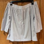 Madewell Clean Off-the-Shoulder Swing Top Shirt in Blue & White Stripe Size XXS Photo 7