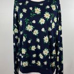 Draper James  Womens Natalie Navy Magnolia Floral Sweatshirt Sz L | Preppy Casual Photo 1