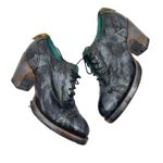 Pskaufman Crosswalk Oxford Ankle Boots Hand Paint Metallic Cap Toe Size 7 Black Photo 4