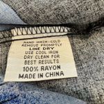 Aloha Hut Hawaii Hibiscus Top Black Blue Floral Rayon Peasant Small Photo 2