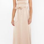 Show Me Your Mumu  Hazel Halter Maxi Dress In Champagne Luxe Satin Photo 4