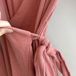 Urban Outfitters  Ribbed Wrap Long Sleeve Dress, Dusty Rose, Size Medium Photo 8