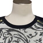 Chico's Collection Lurex Jacquard Sweater Black Neutral 1 / Medium Photo 1