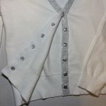 Truth By Republic Rhinestone Cardigan Puff Sleeve V Neck Sweater Top White NWT Size undefined Photo 3