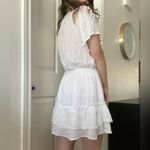 Abercrombie & Fitch Abercrombie‎ & Fitch Swiss Dot Cinched Waist Tiered Mini Dress Sz Large White Photo 2