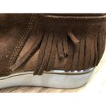 Keds Ankle Boots Women US 7.5 Brown Gwen Suede Fringe Slip-On Side Zip Round Toe Photo 6