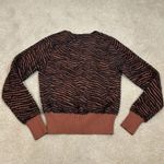 ZARA Tiger Animal Print Soft Knit Blogger Mob Wife Crop Women Sweater Size Small Photo 4
