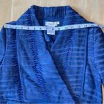 Neiman Marcus Blue Genuine Leather Striped Jacket S Photo 13