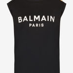 Balmain Belmain Paris Eco Designed Cotton T-Shirt w Logo Print in Yellow Photo 0
