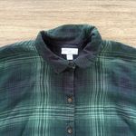 J. Jill Forest Check Women's Button Down Shirt with Pockets Size Large Green Photo 2