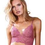 Victoria's Secret Victoria’s Secret Floral Lace Longline Strappy Back Bralette Blush Pink Large Photo 0