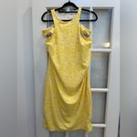 Cache Vintage Yellow White Floral Embossed Ruched Split Straps Sexy Size 14 NWT Photo 9