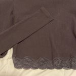 Free People  Women's Gray Cropped Long Sleeve Ribbed Crop Top Size XS Photo 4