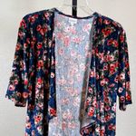 LuLaRoe Velvet Floral Kimono Duster Cardigan Women’s Medium Open Front Layering Photo 2