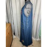 Christopher & Banks Jumper dress denim embroidered ribbon flowers 1990s Photo 6