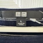 Uniqlo NWT  Women Ripple Striped Crew Neck Sweater Navy White Size L OLDSTOCK Photo 1