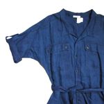 CP Shades NWT Free People x Allie Maxi in Indigo Blue Linen Shirt Dress L Photo 4
