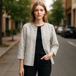 Alfred Dunner  Petite Blazer Jacket Embellished Button‎ 3/4 Sleeve Size 14P Photo 1