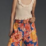 Farm Rio  x Anthropologie Linen Blend Belted Bermuda Shorts. Size L. MSRP $188  Photo 0