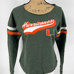 Champion  Miami Hurricanes Slim Fit Vintage Sweatshirt Trimmed Collar Green‎ Y2K Photo 0