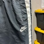 Nike Y2K Vintage Black White Striped Straight Leg Pull On Windbreaker Track Pant Photo 1