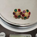 Swavorski Vintage SWAROVSKI Swan Signed Multicolored Crystal Gold-plated  Earrings 17g. Photo 10